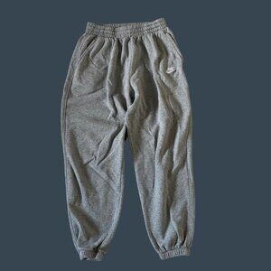 Nike Heather Gray Sweatpants With Embroidered Logo Elastic Waist & Cuffs Mens Si